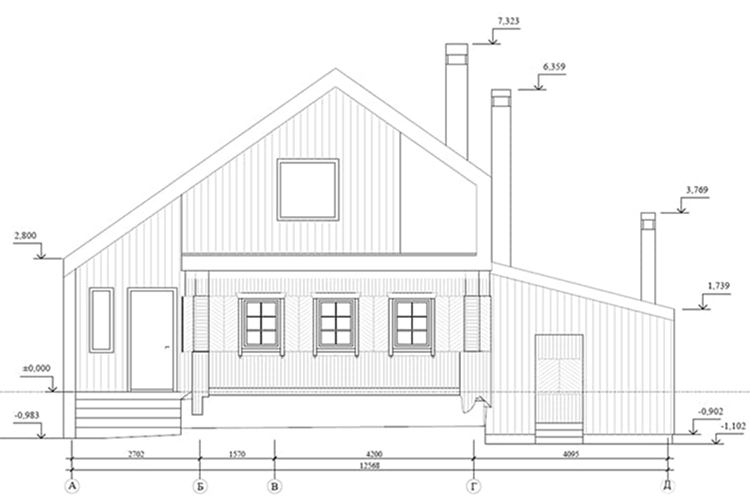 Технические чертежи объекта - фасад